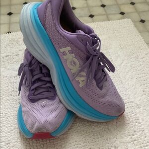 Hoka Purple and Blue Athletic Shoes with Cushioned Midsole